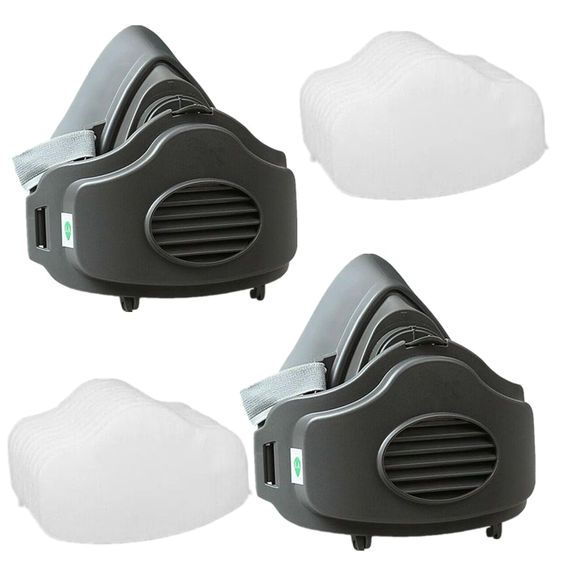Premium Dust Respirator Mask With 10 Replaceable Filters For Industrial Protect