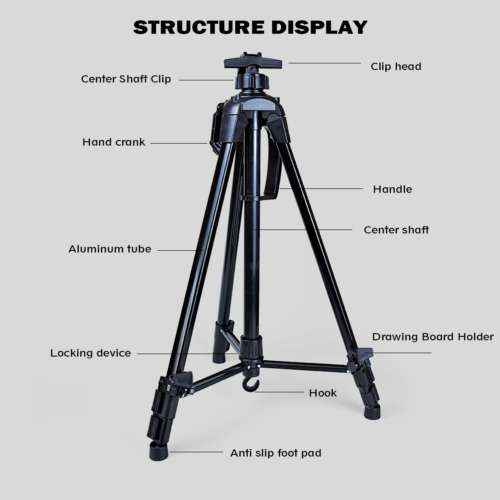 Adjustable 57 To 157cm Art Easel For Painting & Displaying For Painting Canvase