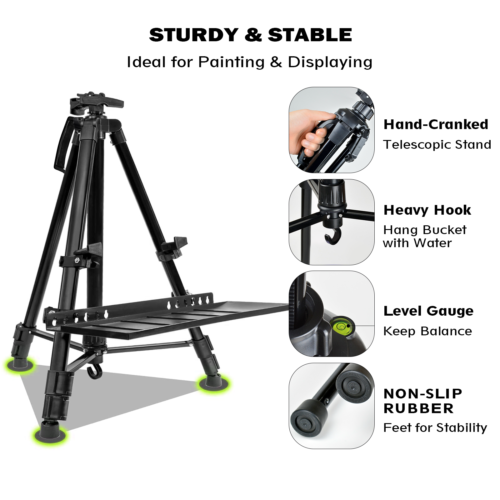 Adjustable 57 To 157cm Art Easel For Painting & Displaying For Painting Canvase