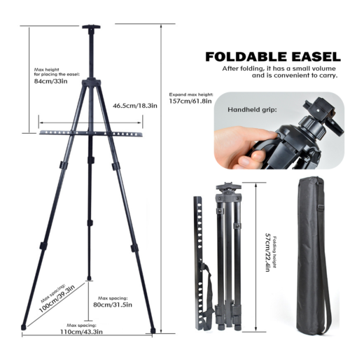 Adjustable 57 To 157cm Art Easel For Painting & Displaying For Painting Canvase